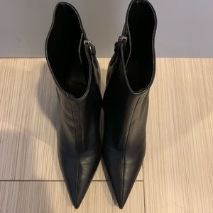 Zara Black Leather Ankle Boots